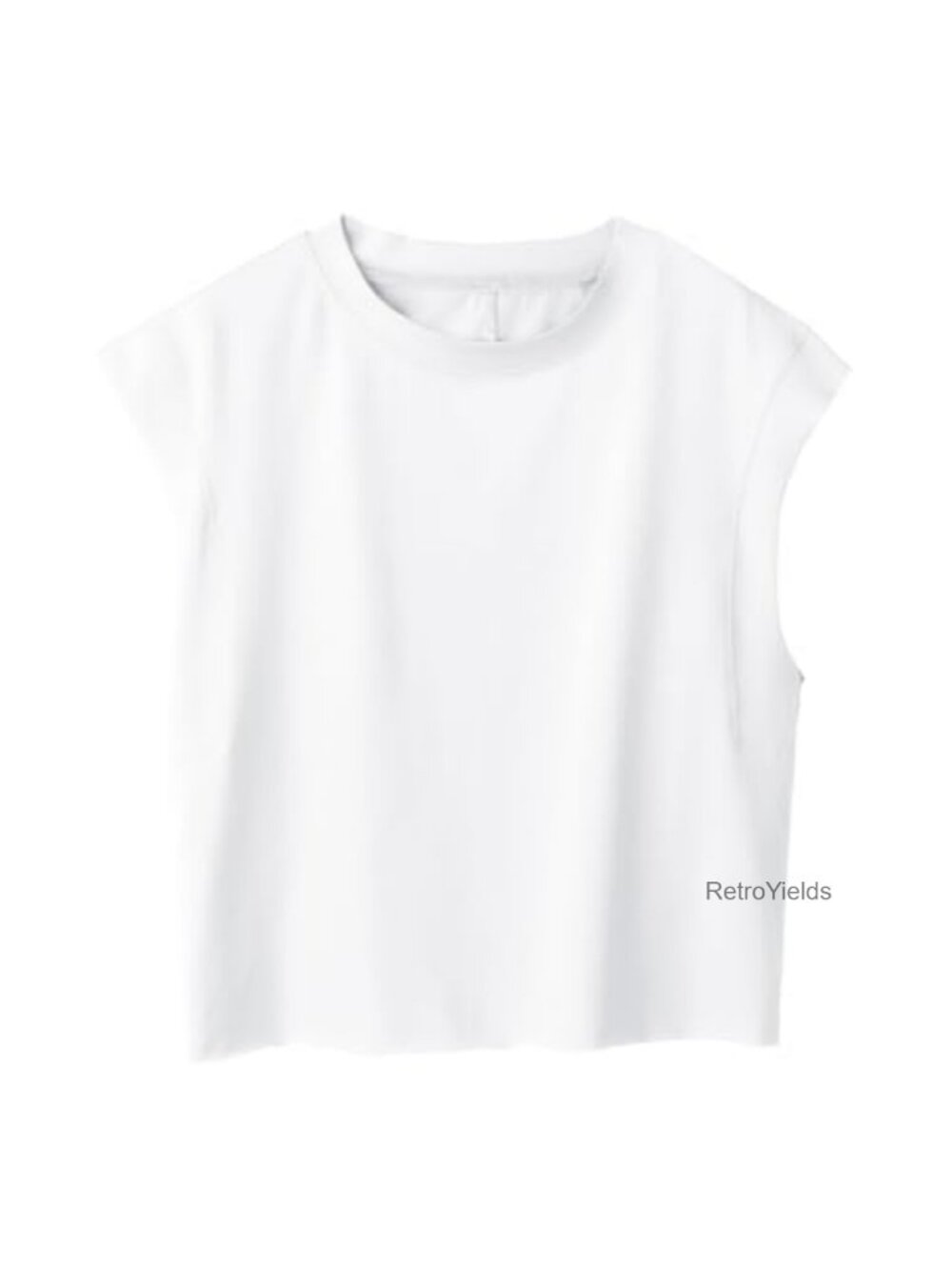 Women's Oversized Crop Tank Top Sleeveless Athletic Gym Top Raw Hem
